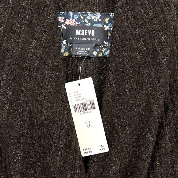 ANTHROPOLOGIE MAEVE Faux Wrap Top Womens XL Brown Rafela Hacci Long Sleeve Knit - Picture 9 of 14